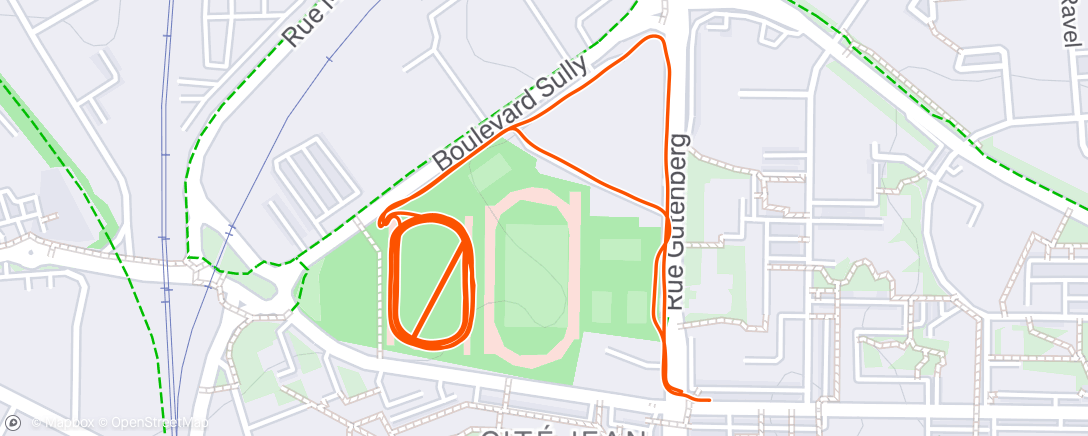 Map of the activity, Afternoon Run