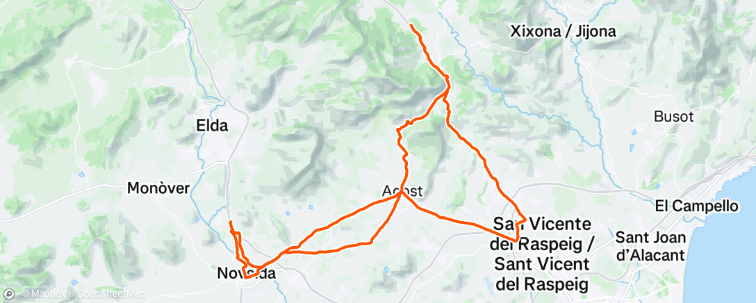 Map of the activity, Bicicleta por la mañana