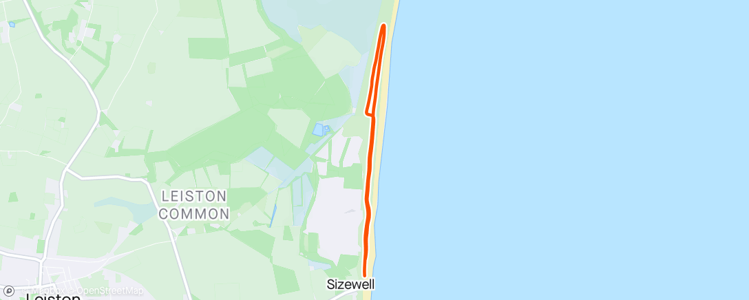 Map of the activity, Sizewell parkrun #197 🥈