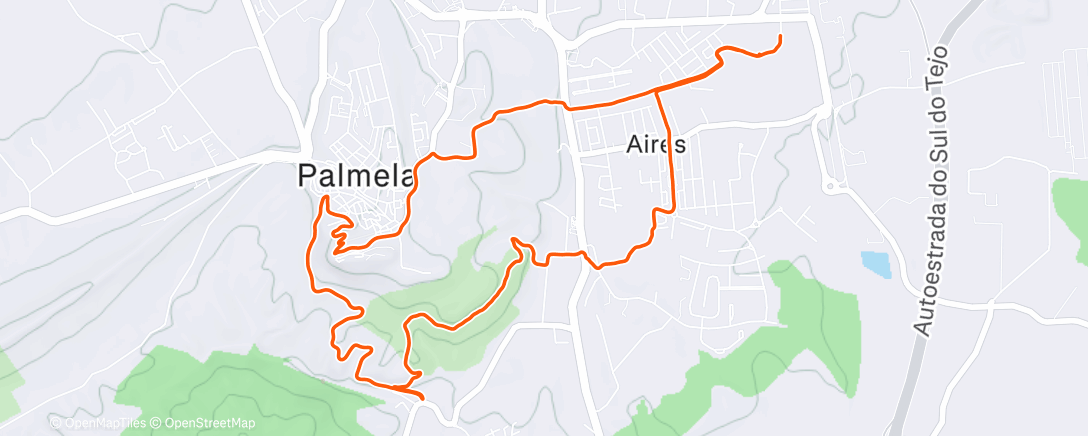 Map of the activity, Afternoon Trail Run