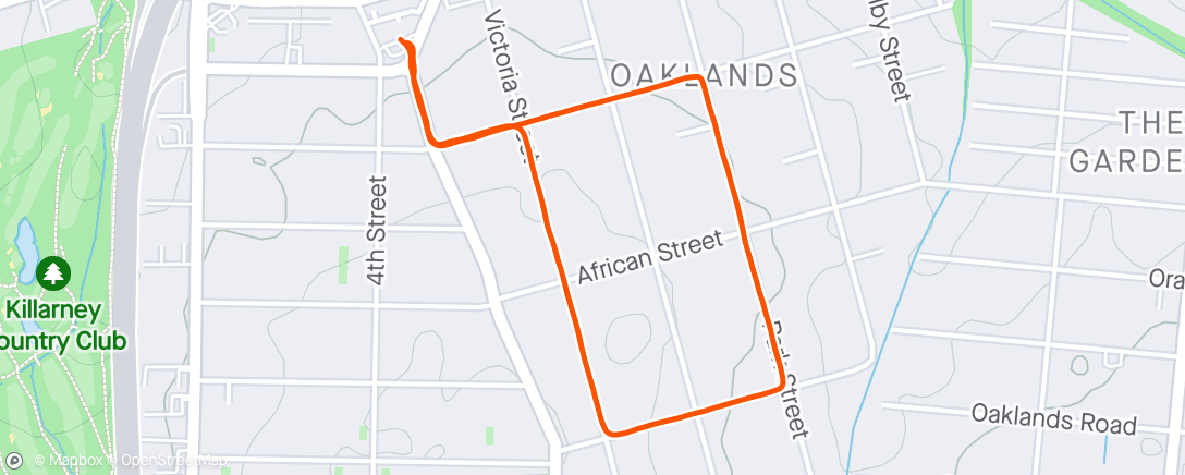 Map of the activity, Week 19 - Walk 1