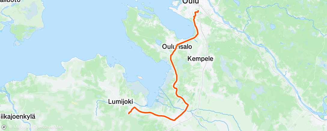 Map of the activity, Evening Ride