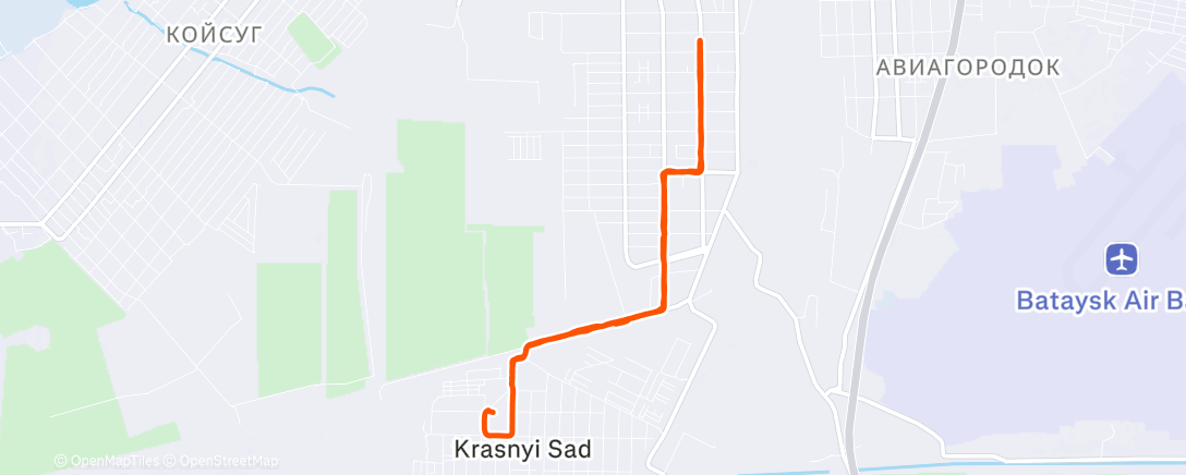 Map of the activity, Утренний забег