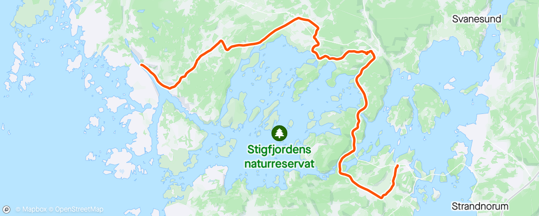 Map of the activity, Orust Island tour stage 1