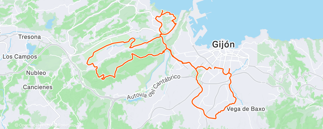 Map of the activity, Morning Mountain Bike Ride