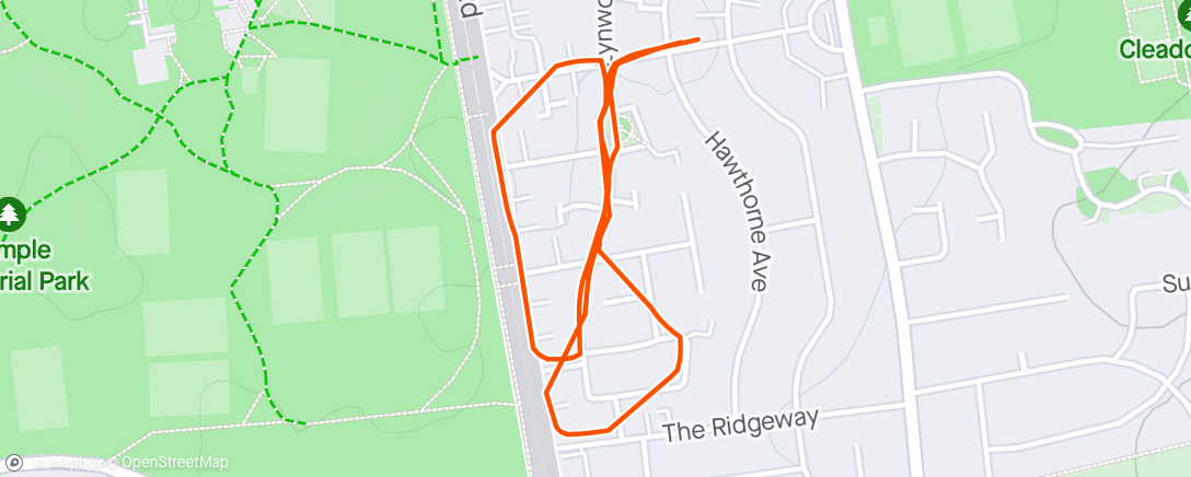 Map of the activity, Nike Run Club: First Speed Run