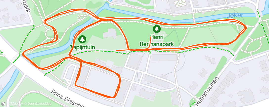 Mapa de la actividad, Tapijn Parkrun, Maastricht