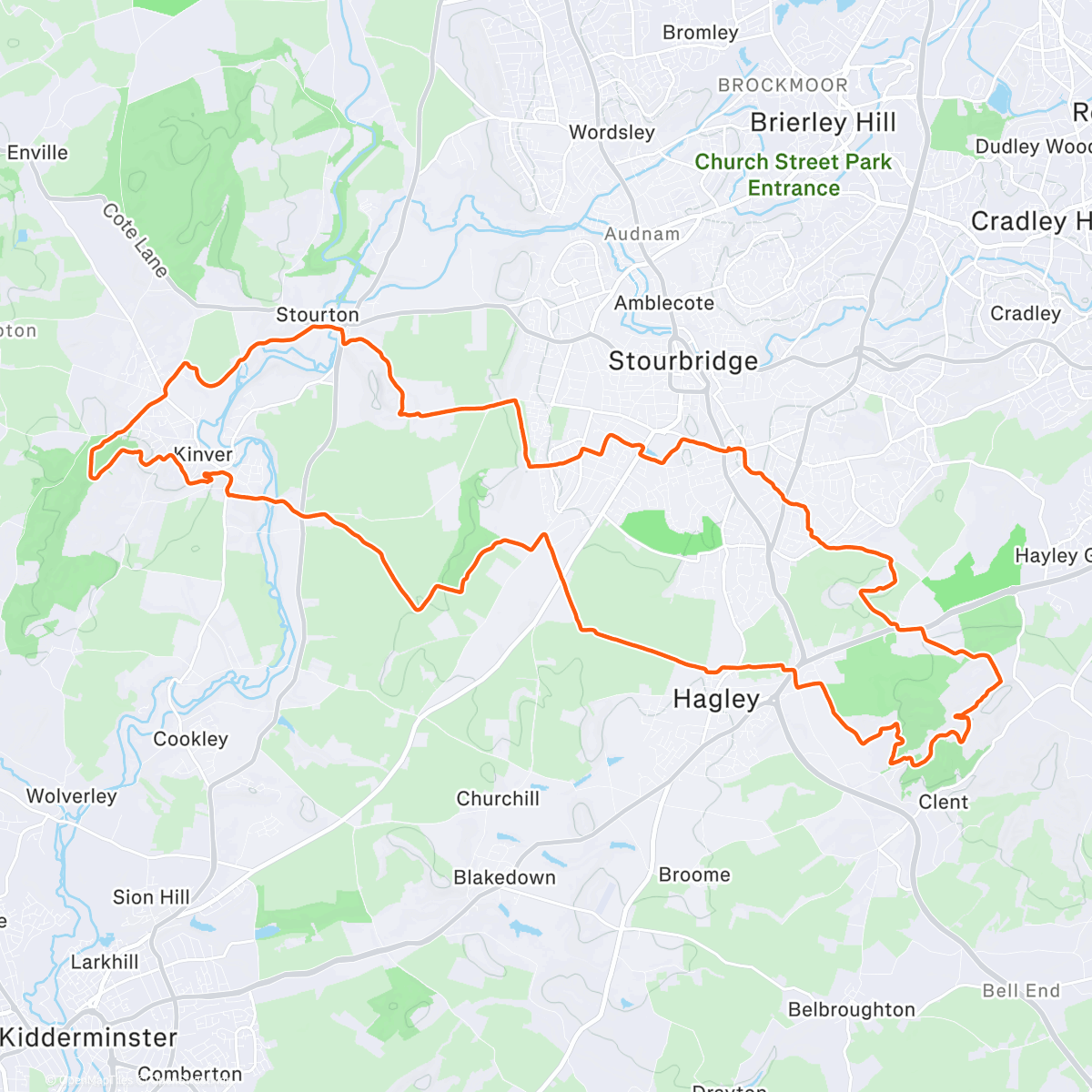 Map of the activity, TNTC Christmas Special. Clent & Kinver