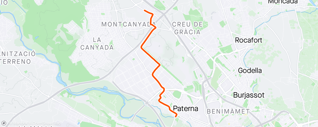 Map of the activity, Bicicleta nocturna