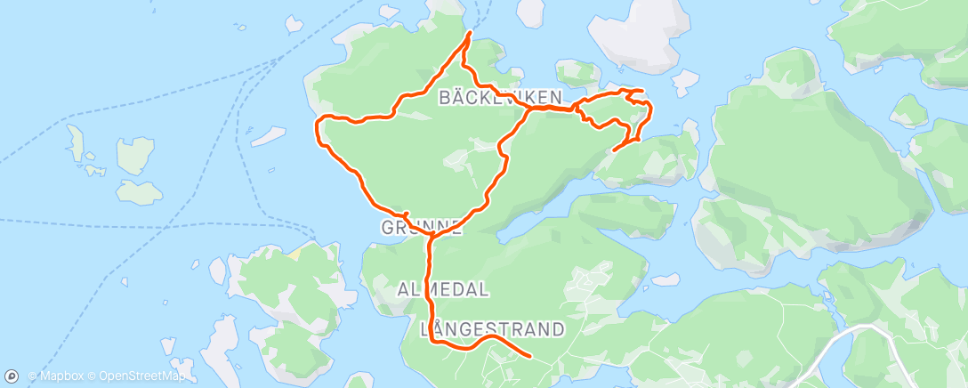 Map of the activity, Utforskning N Öddö på og utenfor sti