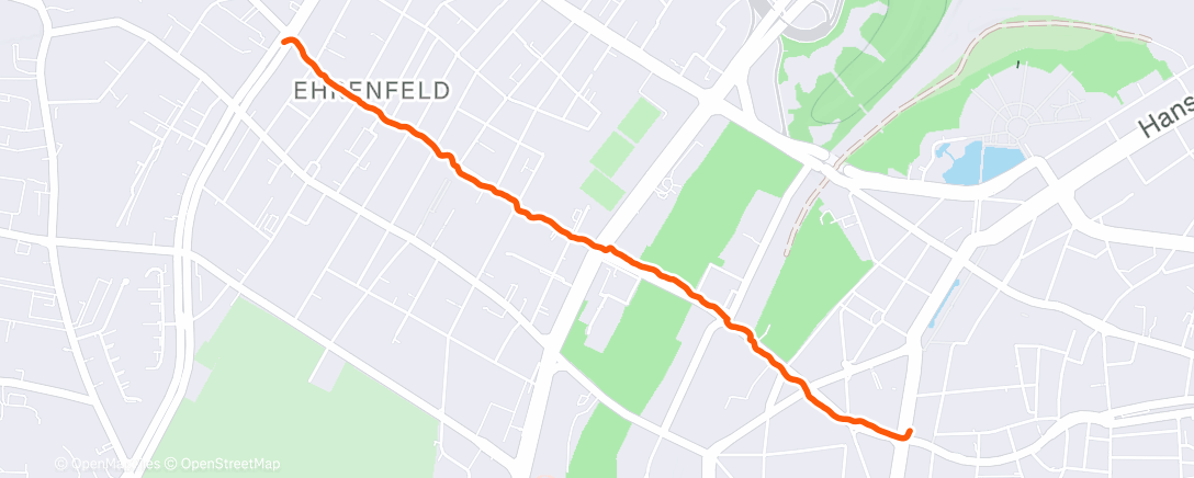Map of the activity, Feierabendspaziergang mit Begrüßungskomitee 🥰