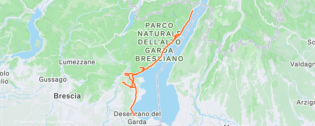 Mapa de la actividad, Pedalata mattutina