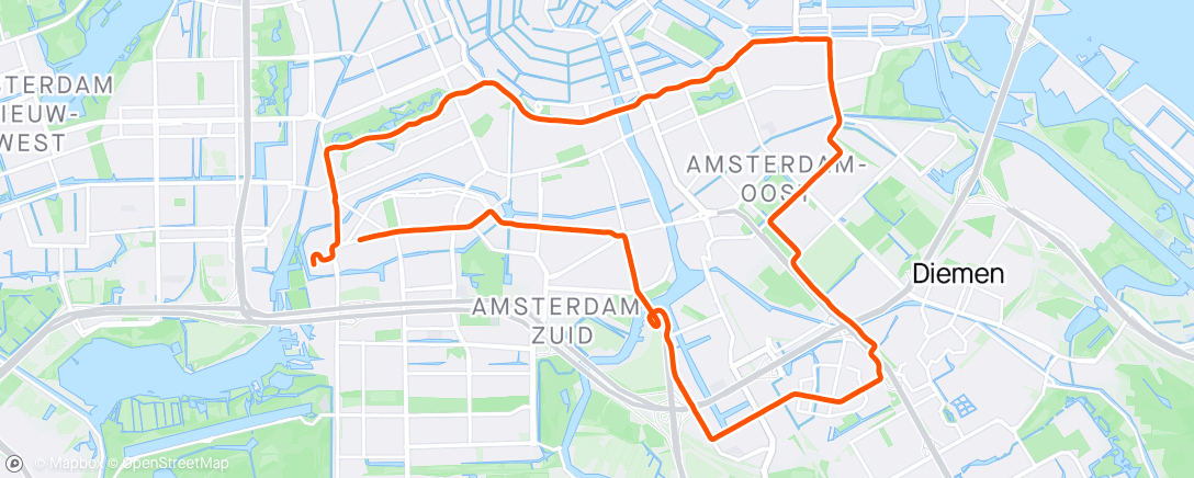 Map of the activity, Amsterdam 1/2 marathon