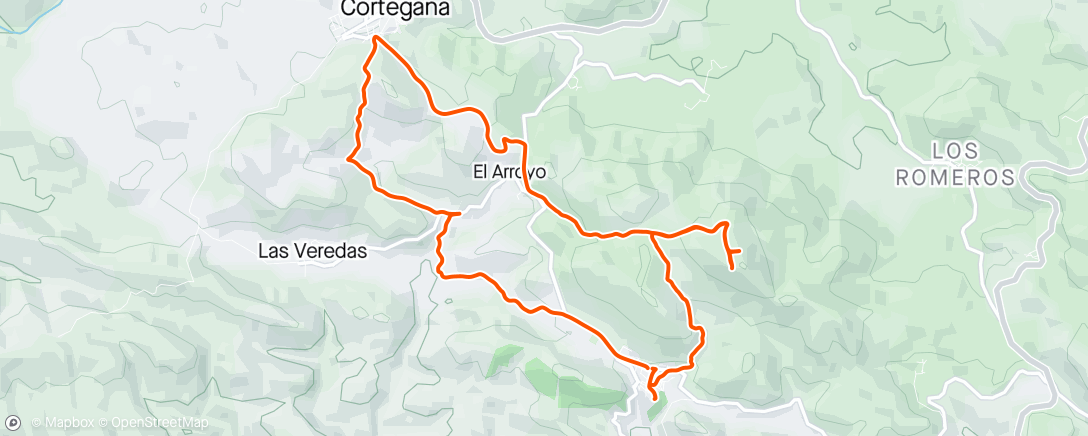 Map of the activity, Almonaster - Cerro San Cristóbal - Cortegana - Acebuche - Almonaster