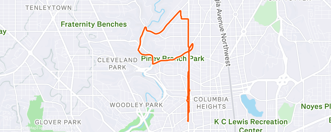 Map of the activity, Lunch Run