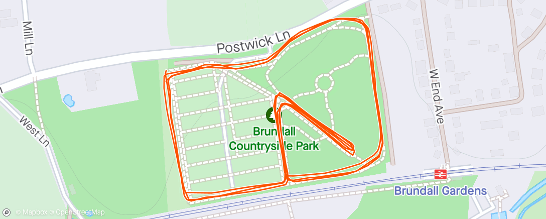 Map of the activity, Brundall Park Run