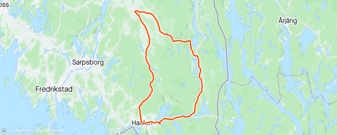Map of the activity, Femsjøen rundt 2023 i mye vind