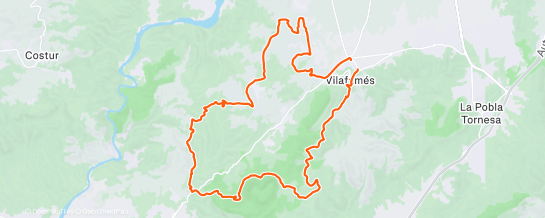 Карта физической активности (Bicicleta de montaña a la hora del almuerzo)