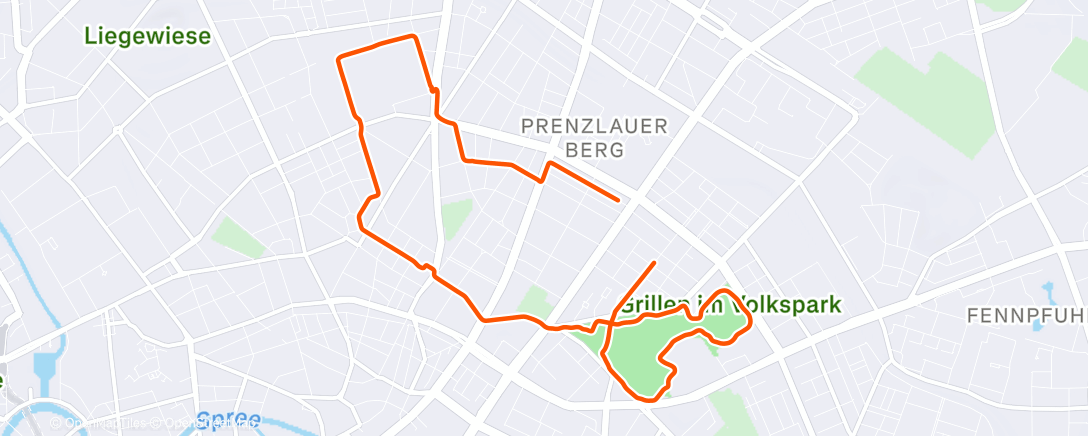 Map of the activity, Lauf am Morgen