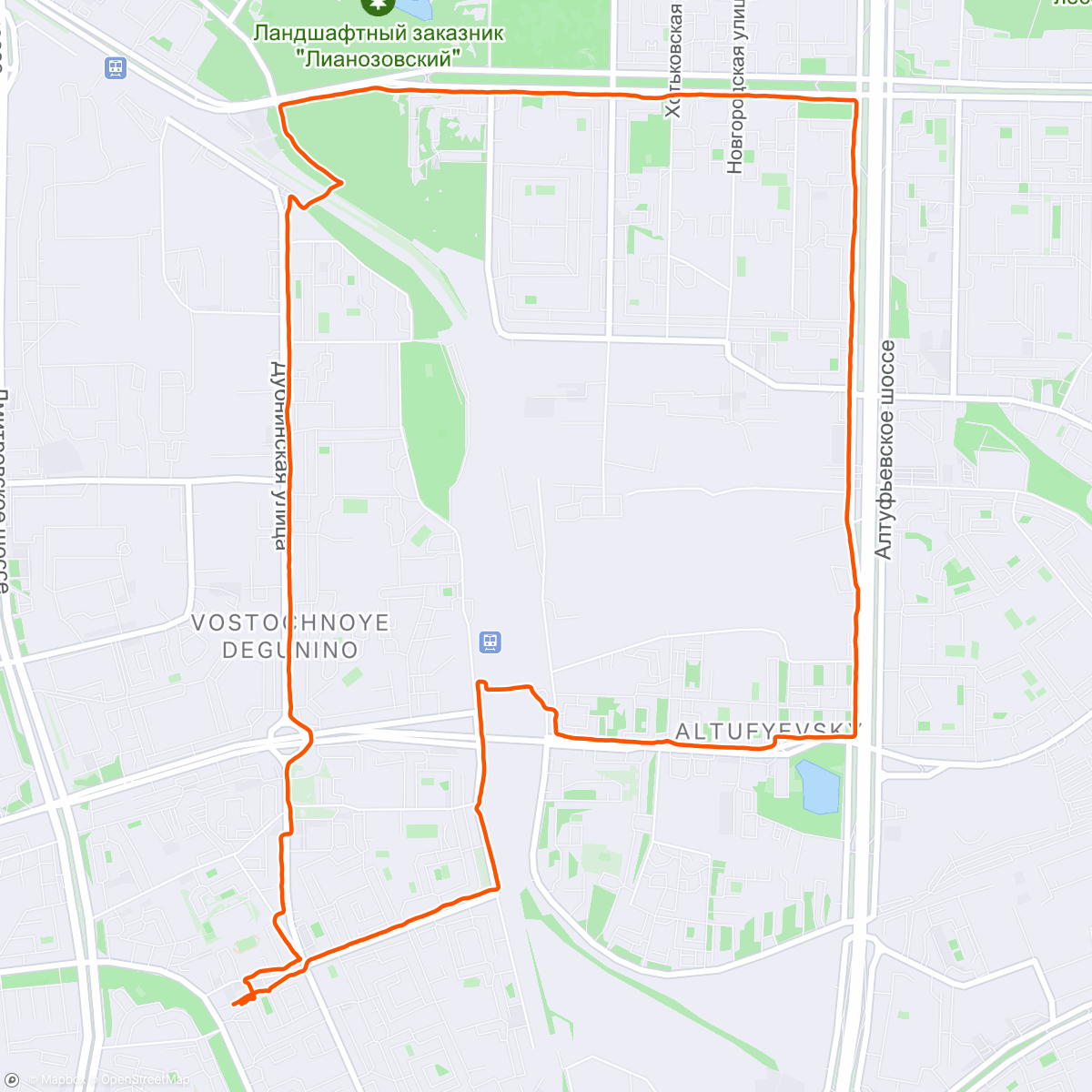 Map of the activity, Afternoon Run