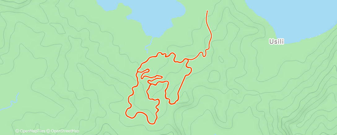 Карта физической активности (Zwift - New Workout on Serpentine 8 in Watopia)