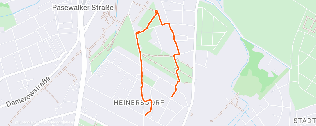 Map of the activity, Spaziergang Heinersdorf