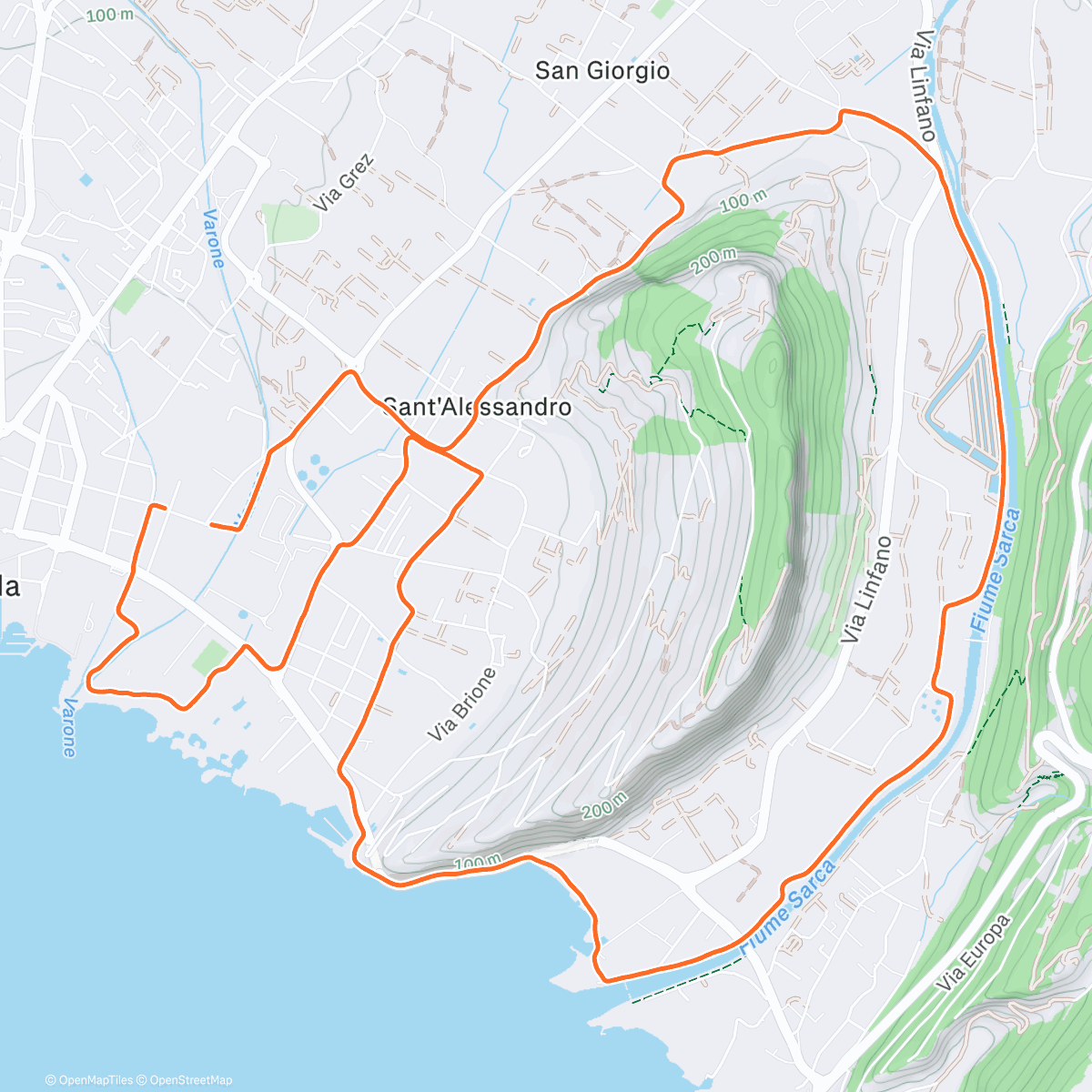 Map of the activity, Corsa pomeridiana