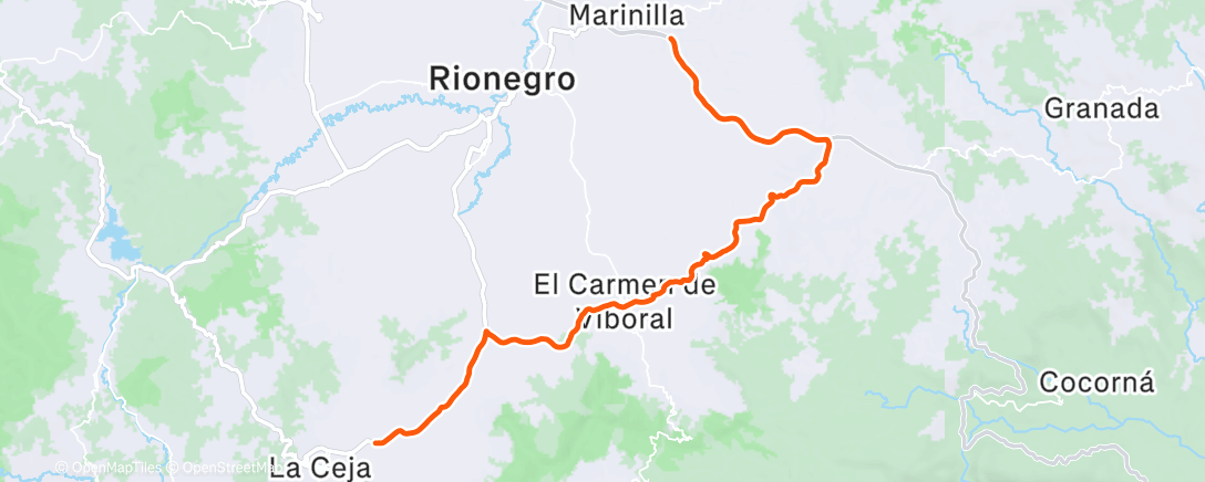 Map of the activity, Morning Ride