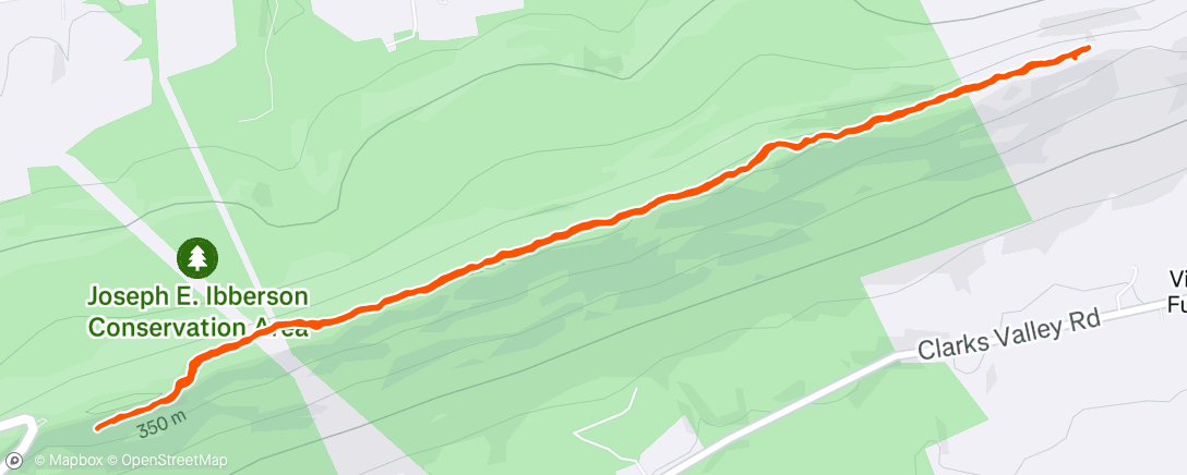Map of the activity, Afternoon Run