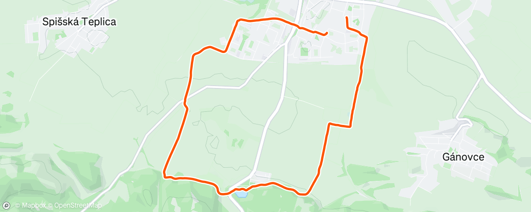 Map of the activity, Afternoon Run