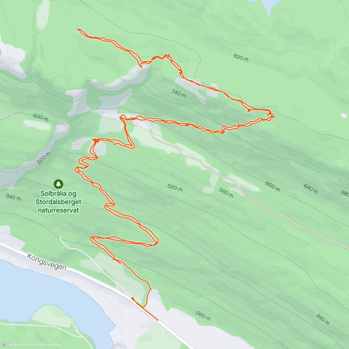 Map of the activity, Flott tur opp fra Harpefoss