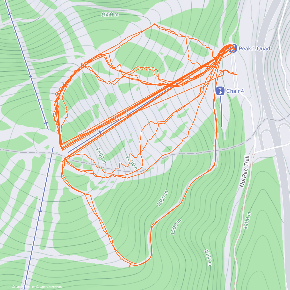 Map of the activity, Morning Alpine Ski
