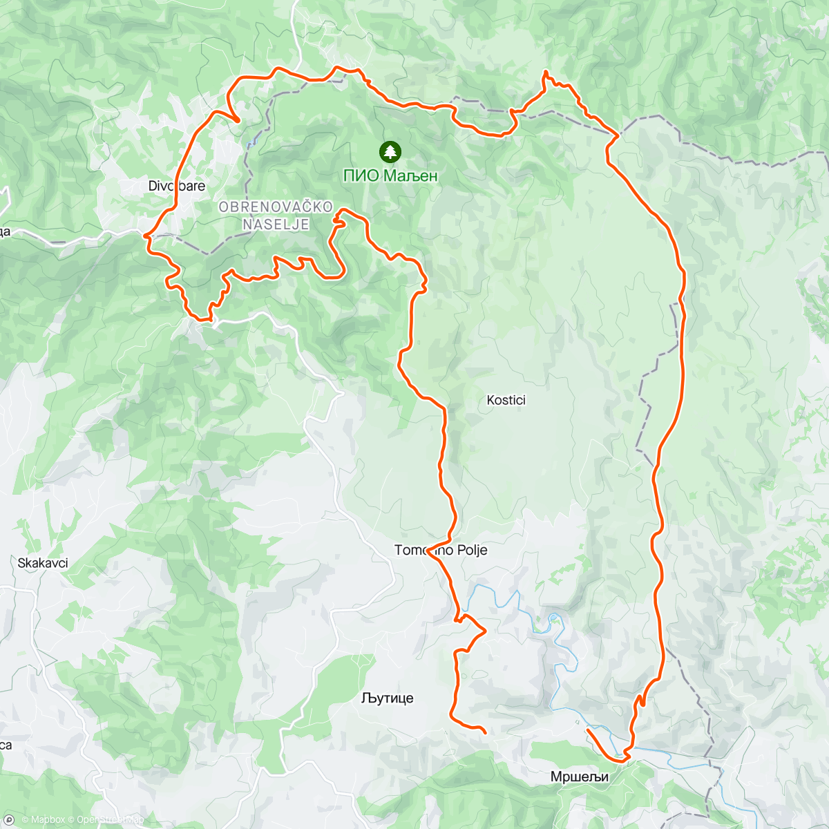 Map of the activity, Maljen