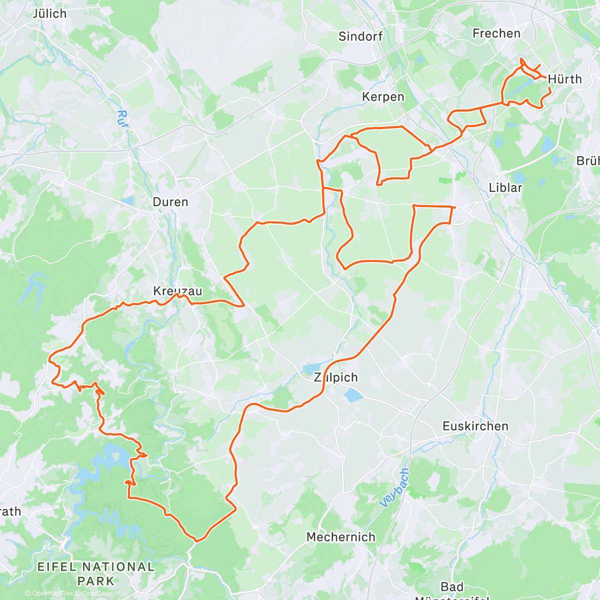 Map of the activity, Radfahren
