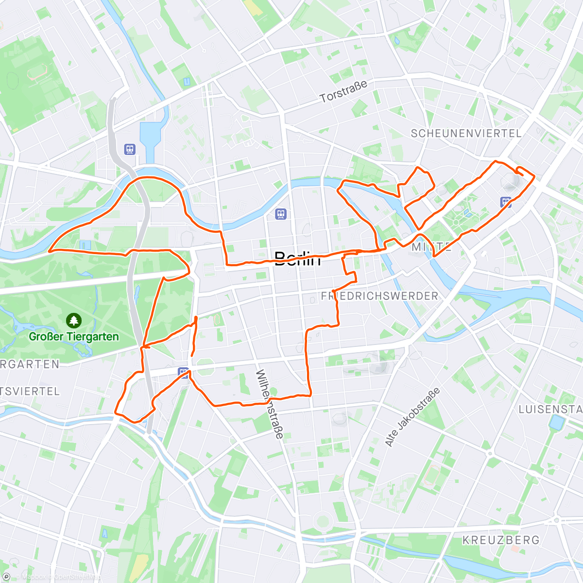 Map of the activity, Berlin Running Tour