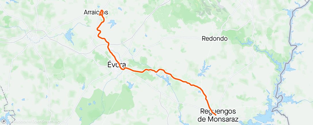 Map of the activity, Reguengos/Arraiolos/Reguengos ecopista