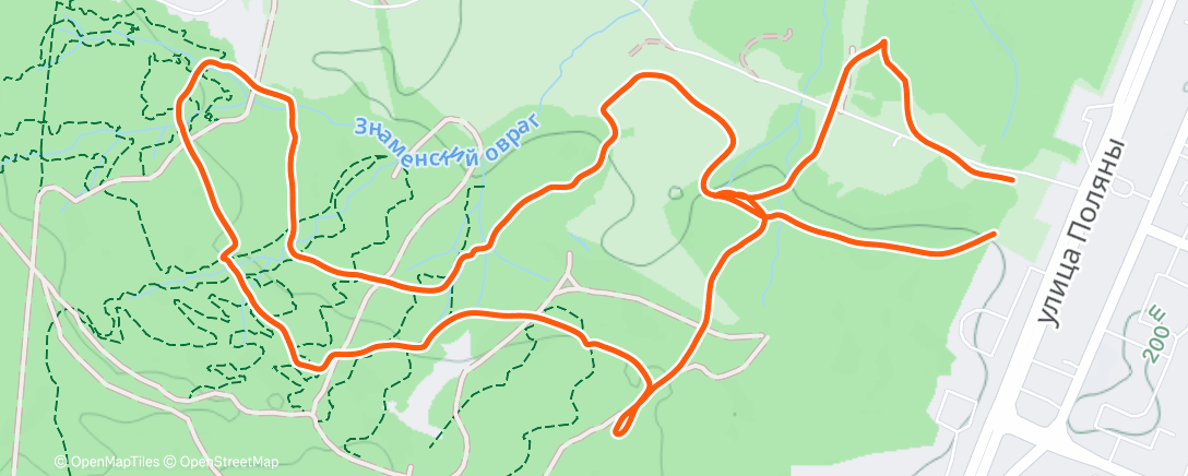 Map of the activity, Трейлраннинг (день)