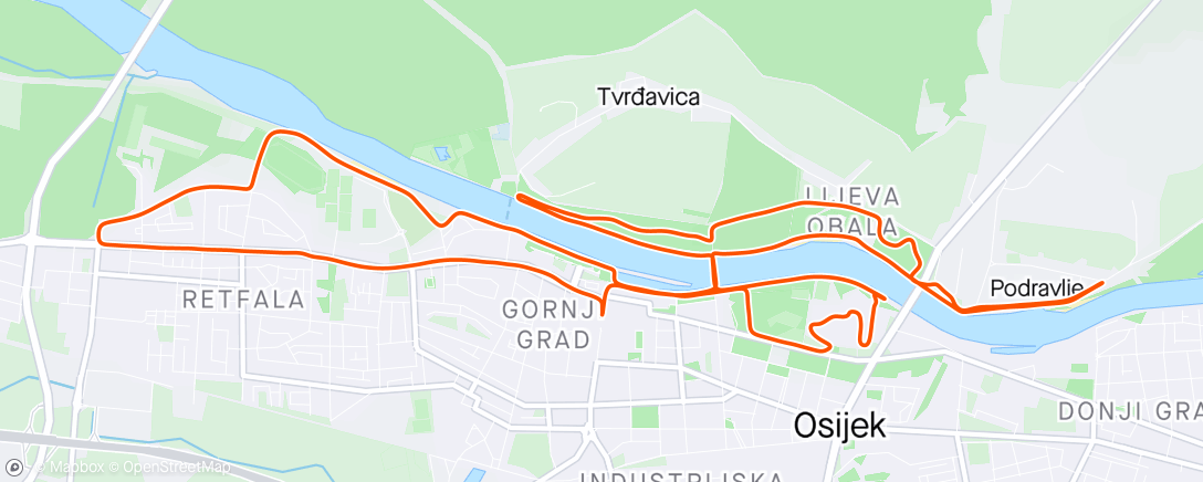 Map of the activity, Osječki ferivi polumaraton 2024