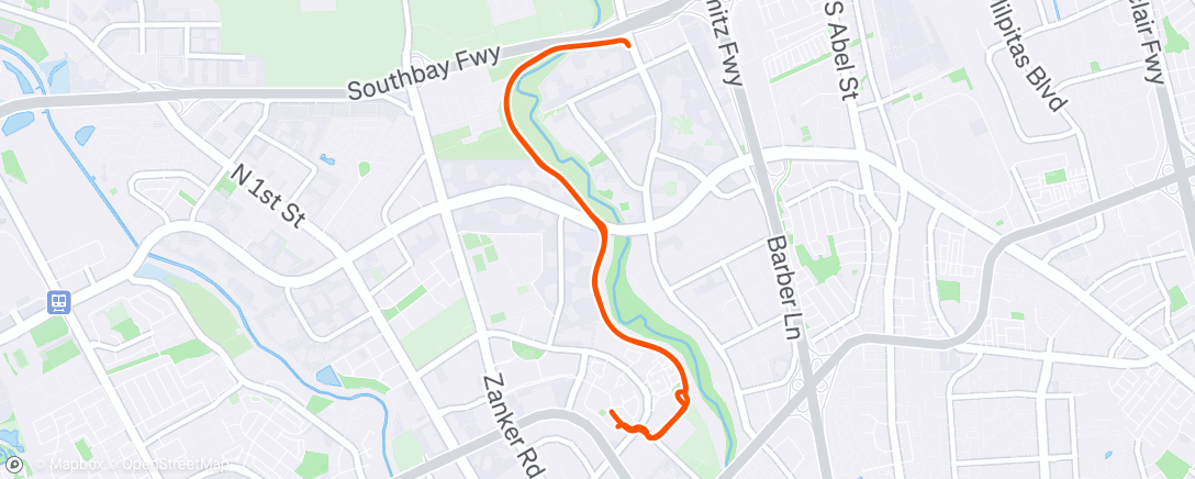 Map of the activity, Afternoon Run