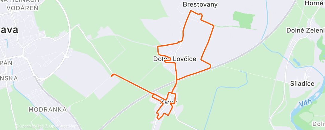 Map of the activity, Afternoon Run