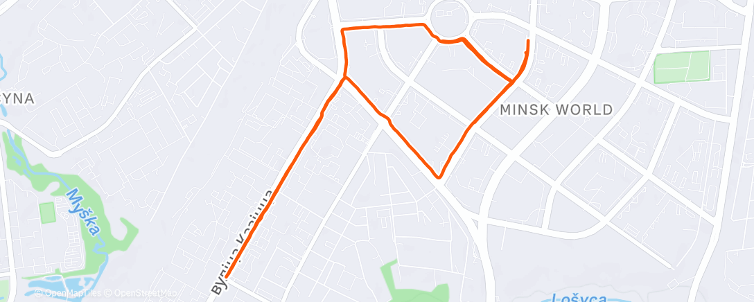 Map of the activity, Afternoon Run