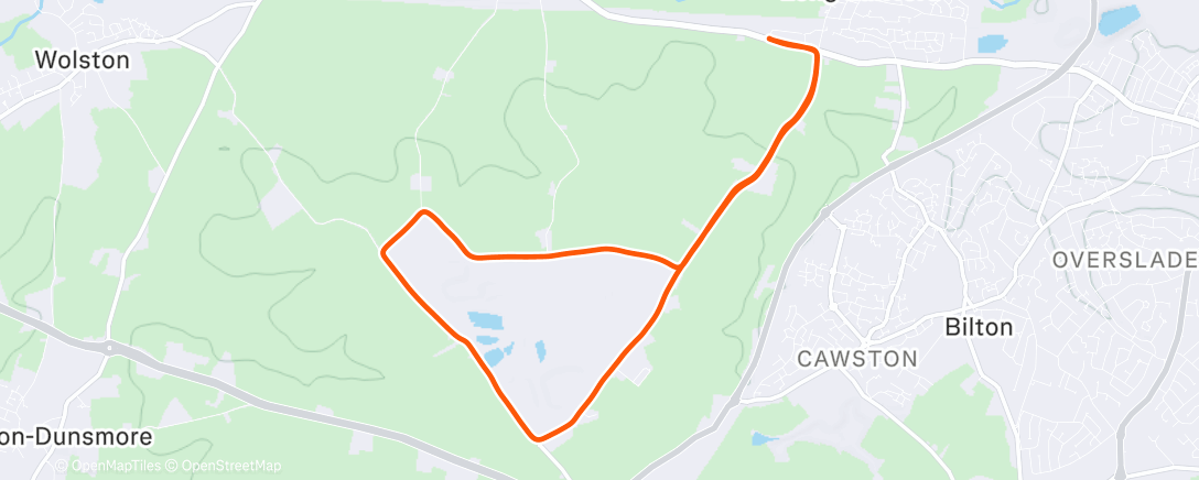 Map of the activity, Afternoon Run