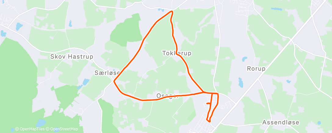 Map of the activity, Afternoon Run