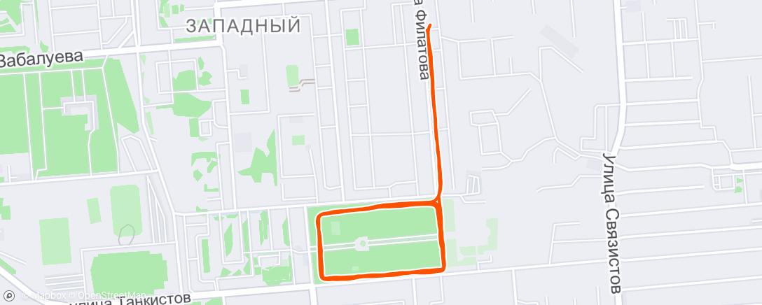 Karte der Aktivität „Вечерний забег”