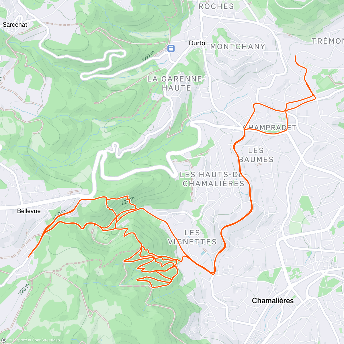 Map of the activity, Morning Mountain Bike Ride