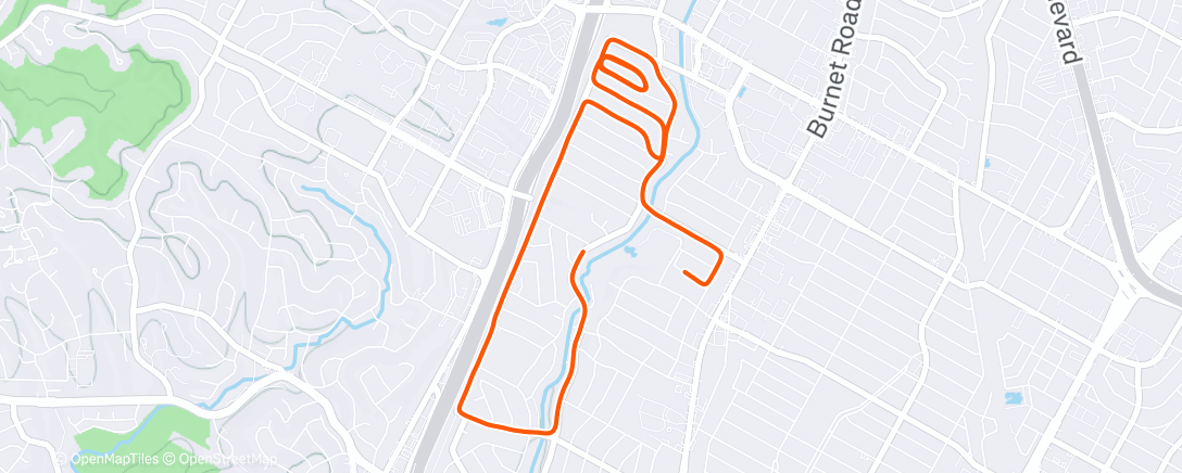 Map of the activity, Afternoon Run