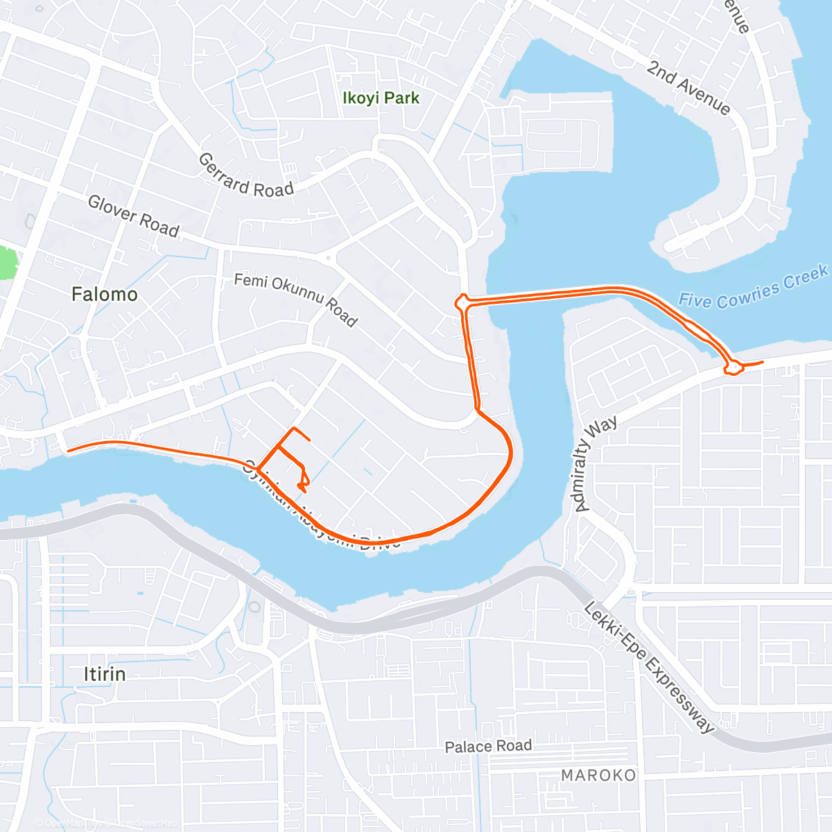 Map of the activity, 9km Long Run