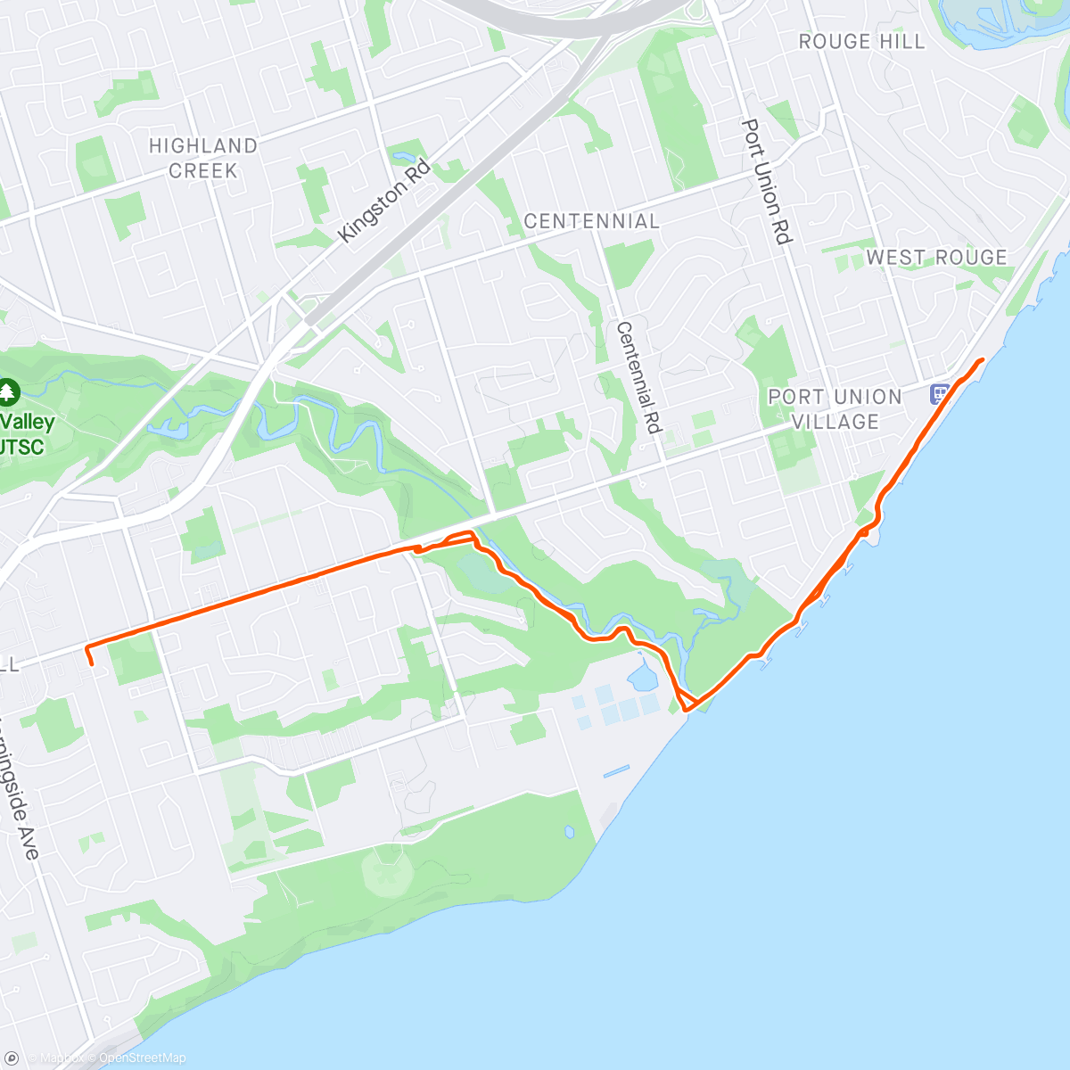 Mapa da atividade, Waterfront Trail
