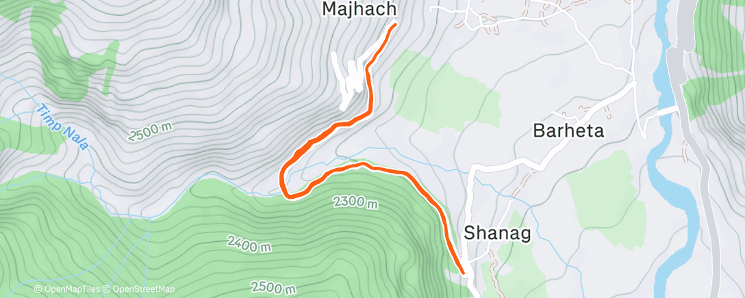 Map of the activity, Morning Run