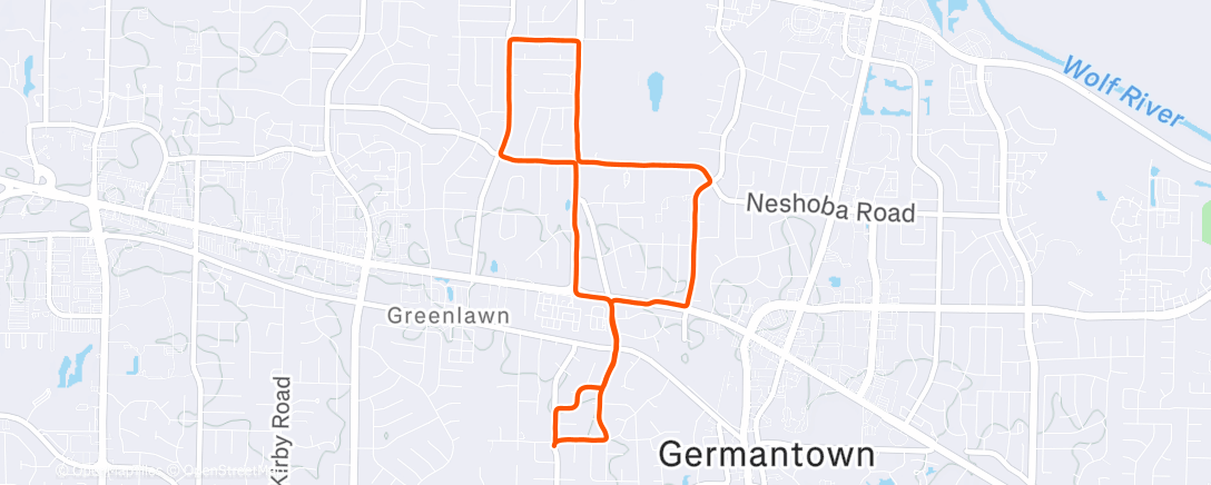 Map of the activity, Lunch Run